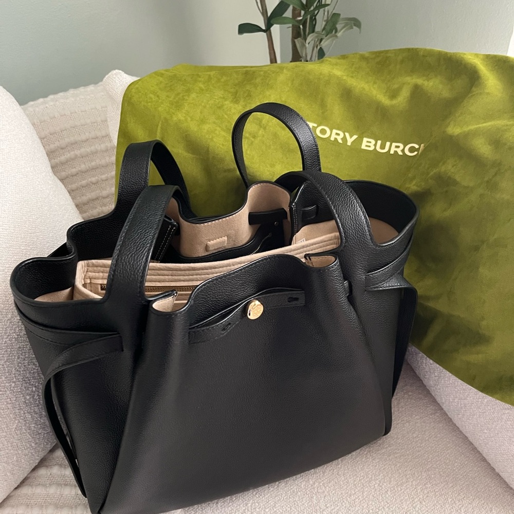 Tory Burch Black Romi Leather Tote